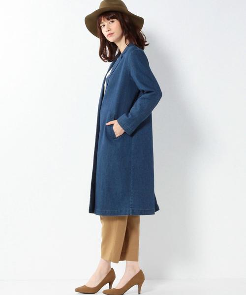 Another Edition(アナザーエディション)の「デニム1ボタンコート/AEBC DNM 1B CT FW◆(チェスターコート・レディース・コバルトブルー・フリ-)」の4枚目の写真