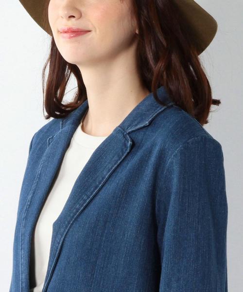 Another Edition(アナザーエディション)の「デニム1ボタンコート/AEBC DNM 1B CT FW◆(チェスターコート・レディース・コバルトブルー・フリ-)」の6枚目の写真