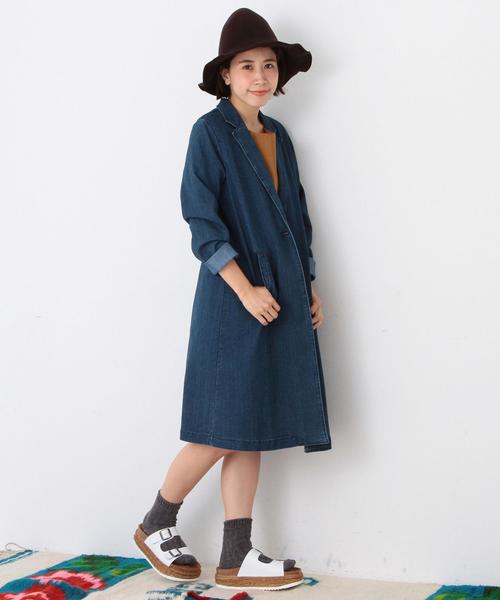 Another Edition(アナザーエディション)の「デニム1ボタンコート/AEBC DNM 1B CT FW◆(チェスターコート・レディース・コバルトブルー・フリ-)」の11枚目の写真