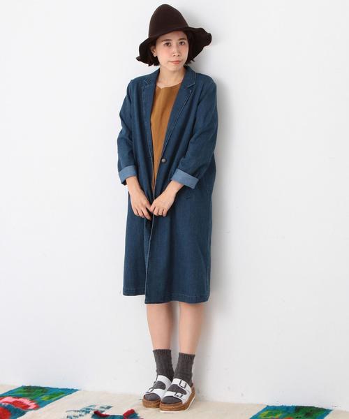 Another Edition(アナザーエディション)の「デニム1ボタンコート/AEBC DNM 1B CT FW◆(チェスターコート・レディース・コバルトブルー・フリ-)」の12枚目の写真