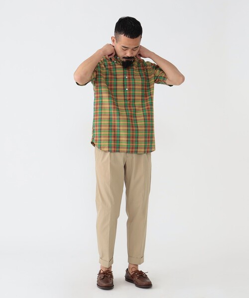 BEAMS PLUS（ビームスプラス）の「BEAMS PLUS / マドラス プルオーバー ショートスリーブ ボタンダウン シャツ（シャツ/ブラウス・メンズ・グリーン/ピンク/サックスブルー・S/M/L/XL）」の5枚目の写真