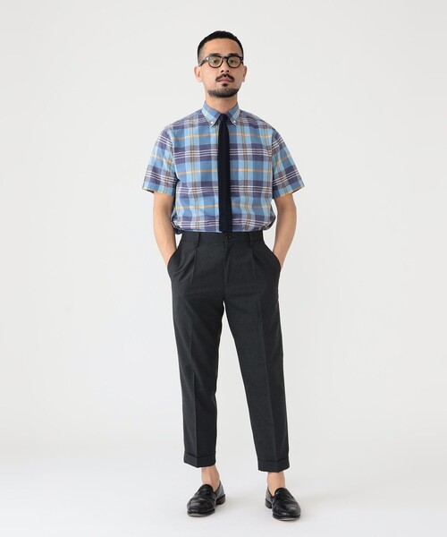 BEAMS PLUS（ビームスプラス）の「BEAMS PLUS / マドラス プルオーバー ショートスリーブ ボタンダウン シャツ（シャツ/ブラウス・メンズ・グリーン/ピンク/サックスブルー・S/M/L/XL）」の7枚目の写真