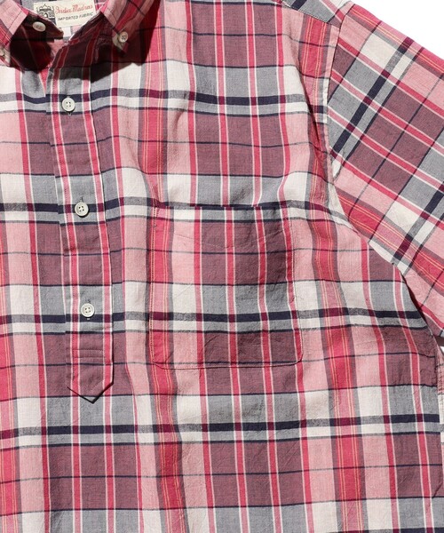 BEAMS PLUS（ビームスプラス）の「BEAMS PLUS / マドラス プルオーバー ショートスリーブ ボタンダウン シャツ（シャツ/ブラウス・メンズ・グリーン/ピンク/サックスブルー・S/M/L/XL）」の15枚目の写真