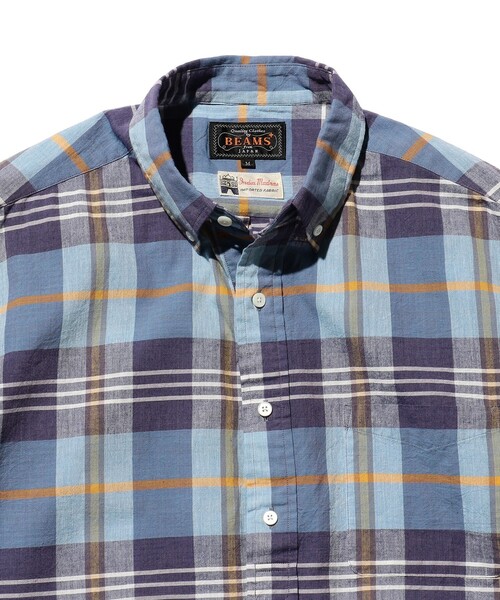 BEAMS PLUS（ビームスプラス）の「BEAMS PLUS / マドラス プルオーバー ショートスリーブ ボタンダウン シャツ（シャツ/ブラウス・メンズ・グリーン/ピンク/サックスブルー・S/M/L/XL）」の18枚目の写真