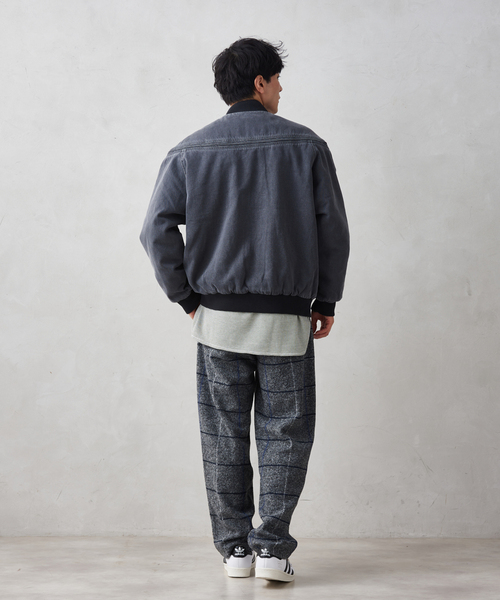 JOURNAL STANDARD relume（ジャーナルスタンダード　レリューム）の「AMERICAN NEWリブブルゾン by COTTON USA（ブルゾン・メンズ・ブルー系その他/ブラック/ネイビー・MEDIUM/LARGE）」の9枚目の写真