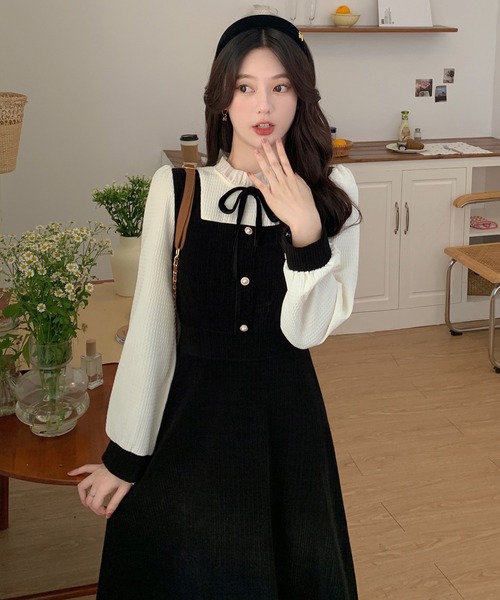 SHEPP(シープ)の「ベロアフリルネック リボンワンピース(ワンピース・レディース・ブラック・S/M/L)」の22枚目の写真