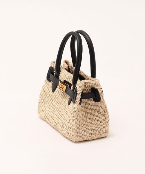 COTTO（コトゥー）の「【COTTO/ コット】 ひねりスクエアかごトートバッグ（かごバッグ・レディース・ホワイト/ブラック・FREE）」の14枚目の写真