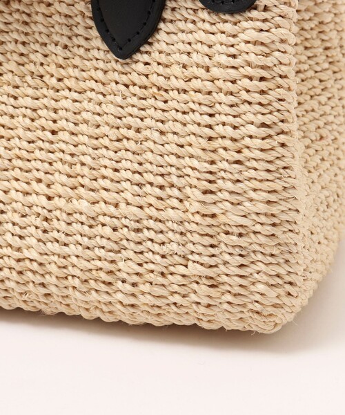 COTTO（コトゥー）の「【COTTO/ コット】 ひねりスクエアかごトートバッグ（かごバッグ・レディース・ホワイト/ブラック・FREE）」の5枚目の写真