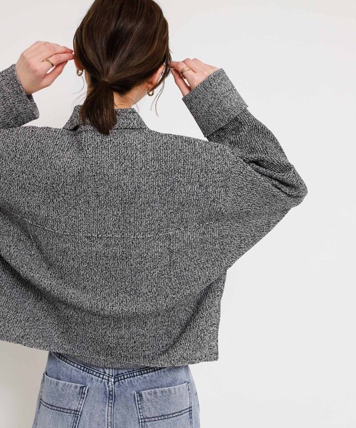 SENSE OF PLACE by URBAN RESEARCH(センスオブプレイスバイアーバンリサーチ)の「ニットショートジャケット(その他アウター・レディース・ブラック系その他/ネイビー/イエロー/アイボリー・ONE)」の11枚目の写真