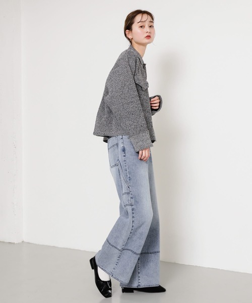 SENSE OF PLACE by URBAN RESEARCH(センスオブプレイスバイアーバンリサーチ)の「ニットショートジャケット(その他アウター・レディース・ブラック系その他/ネイビー/イエロー/アイボリー・ONE)」の12枚目の写真