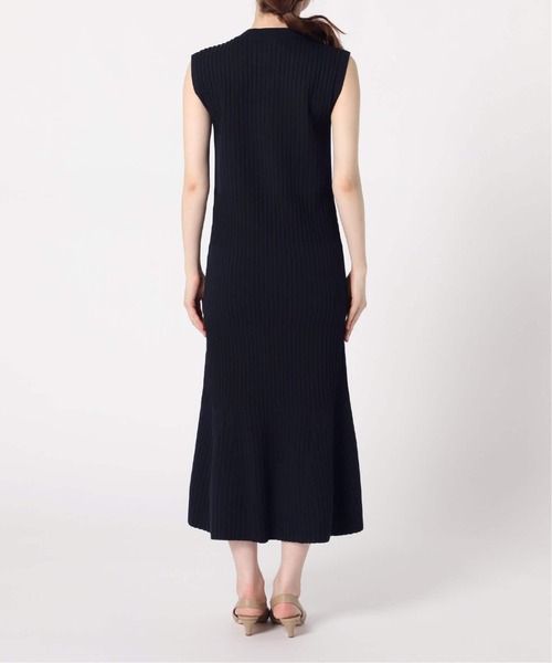 美品　NOBLE 2023ss ランダムリブマーメイドニットワンピース WEB限定追加》【洗える】ランダムリブマーメイドニット