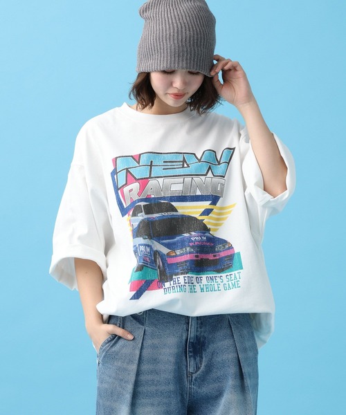 PBLIM（ページボーイリム）の「PBLIM/スピードマシンT（Tシャツ/カットソー・レディース・ブラック/オフホワイト/ブルー・MEDIUM/LARGE）」の5枚目の写真