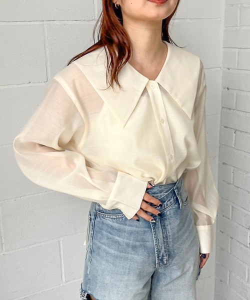 LOWRYS FARM（ローリーズファーム）の「シアービックカラーブラウス