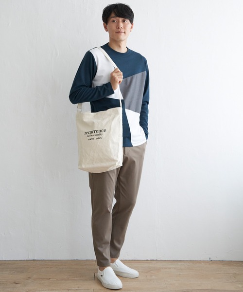 ikka(イッカ)の「ブロックスポンチロンT(Tシャツ/カットソー・メンズ・ブルー/ホワイト/グリーン/ネイビー・S/M/L/XL)」の12枚目の写真