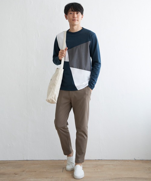 ikka(イッカ)の「ブロックスポンチロンT(Tシャツ/カットソー・メンズ・ブルー/ホワイト/グリーン/ネイビー・S/M/L/XL)」の14枚目の写真