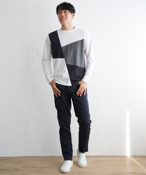 ikka(イッカ)の「ブロックスポンチロンT(Tシャツ/カットソー・メンズ・ブルー/ホワイト/グリーン/ネイビー・S/M/L/XL)」の11枚目の写真