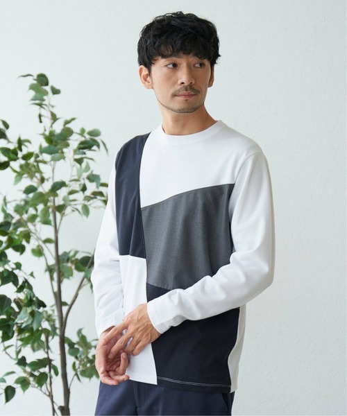 ikka(イッカ)の「ブロックスポンチロンT(Tシャツ/カットソー・メンズ・ブルー/ホワイト/グリーン/ネイビー・S/M/L/XL)」の20枚目の写真