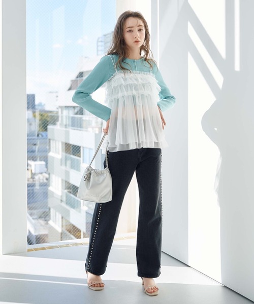 archives(アルシーヴ)の「Wジップコンパクトリブニット(ニット/セーター・レディース・イエロー/オレンジ/アイボリー/ブラック/グレー/ブルー・MEDIUM)」の11枚目の写真