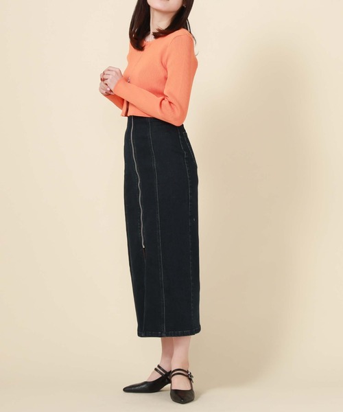 archives(アルシーヴ)の「Wジップコンパクトリブニット(ニット/セーター・レディース・イエロー/オレンジ/アイボリー/ブラック/グレー/ブルー・MEDIUM)」の18枚目の写真