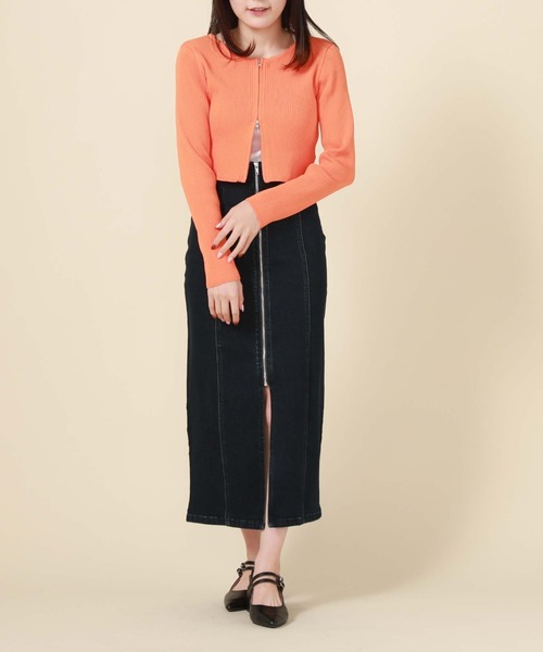 archives(アルシーヴ)の「Wジップコンパクトリブニット(ニット/セーター・レディース・イエロー/オレンジ/アイボリー/ブラック/グレー/ブルー・MEDIUM)」の16枚目の写真