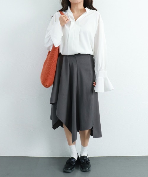 Miniministore（ミニミニストア）の「アシンメトリー スカート Aライン 韓国（スカート・レディース・ダークベージュ/ダークグレー/ブラック・L/XL/M）」の17枚目の写真