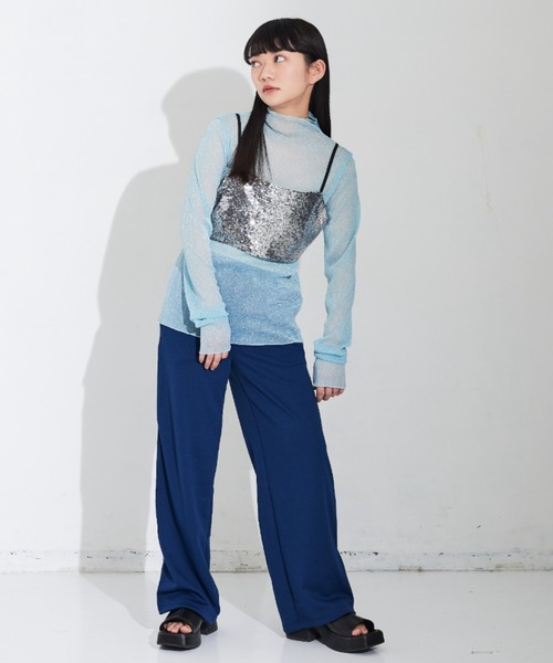 MERLOT(メルロー)の「ラメシアートップス(Tシャツ/カットソー・レディース・ピンク/ブルー/オレンジ・FREE)」の8枚目の写真