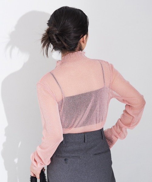 MERLOT(メルロー)の「ラメシアートップス(Tシャツ/カットソー・レディース・ピンク/ブルー/オレンジ・FREE)」の19枚目の写真