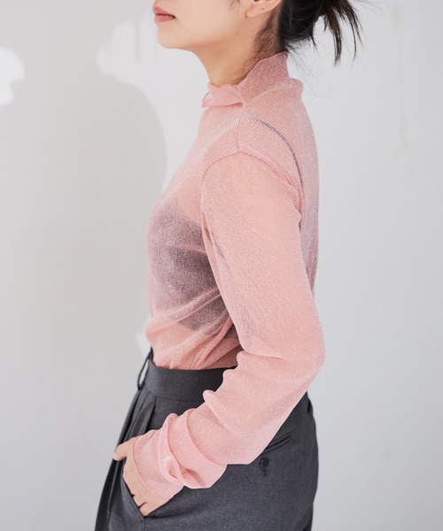 MERLOT(メルロー)の「ラメシアートップス(Tシャツ/カットソー・レディース・ピンク/ブルー/オレンジ・FREE)」の18枚目の写真