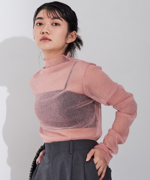 MERLOT(メルロー)の「ラメシアートップス(Tシャツ/カットソー・レディース・ピンク/ブルー/オレンジ・FREE)」の17枚目の写真