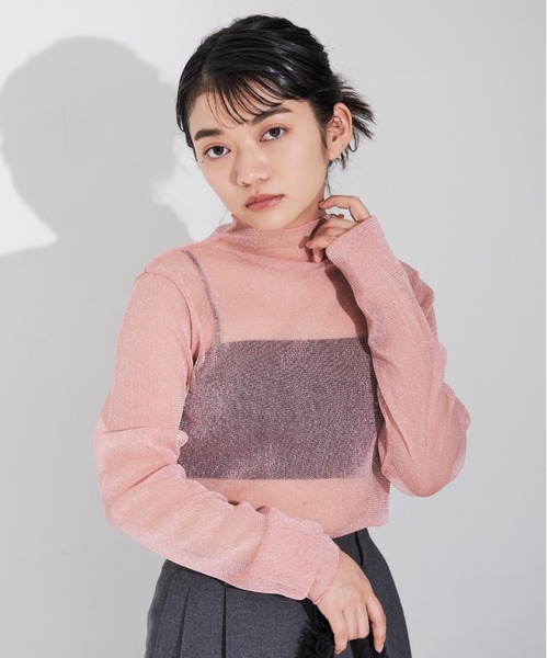 MERLOT(メルロー)の「ラメシアートップス(Tシャツ/カットソー・レディース・ピンク/ブルー/オレンジ・FREE)」の14枚目の写真