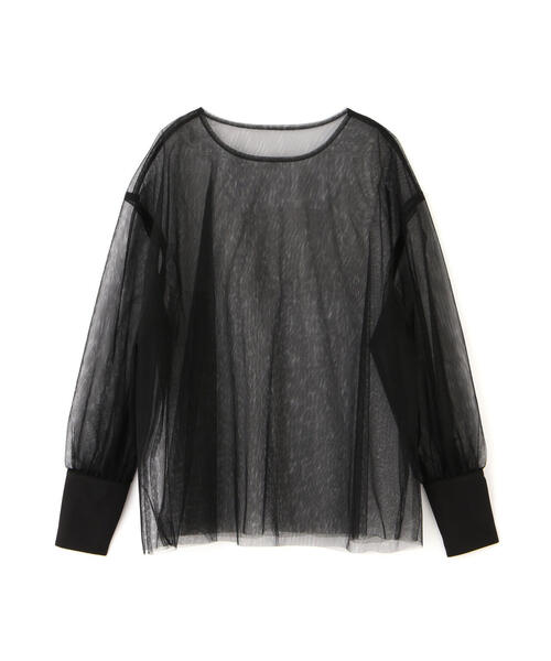 N.（N. Natural Beauty Basic）（エヌエヌナチュラルビューティーベーシック）の「◆ダブルチュールブラウス（シャツ/ブラウス・レディース・オフホワイト/ブラック・MEDIUM）」の3枚目の写真