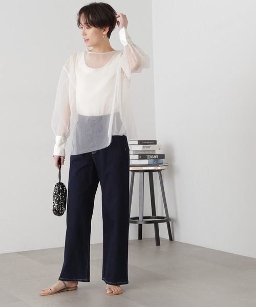 N.（N. Natural Beauty Basic）（エヌエヌナチュラルビューティーベーシック）の「◆ダブルチュールブラウス（シャツ/ブラウス・レディース・オフホワイト/ブラック・MEDIUM）」の22枚目の写真