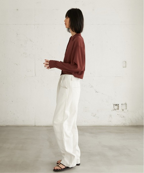 LA PEAU DE GEM（ラポドゥジェム）の「【LA PEAU DE GEM】ラインポロシャツ（ニット/セーター・レディース・ブラウン/ホワイト・FREE）」の18枚目の写真