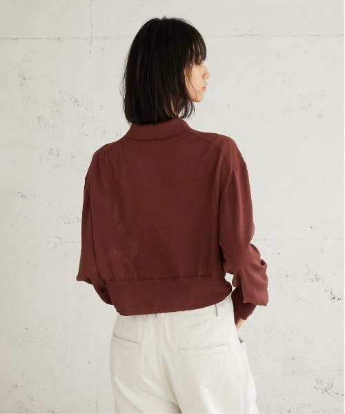 LA PEAU DE GEM（ラポドゥジェム）の「【LA PEAU DE GEM】ラインポロシャツ（ニット/セーター・レディース・ブラウン/ホワイト・FREE）」の16枚目の写真