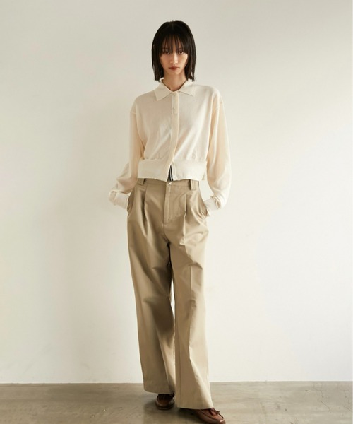 LA PEAU DE GEM（ラポドゥジェム）の「【LA PEAU DE GEM】ラインポロシャツ（ニット/セーター・レディース・ブラウン/ホワイト・FREE）」の11枚目の写真