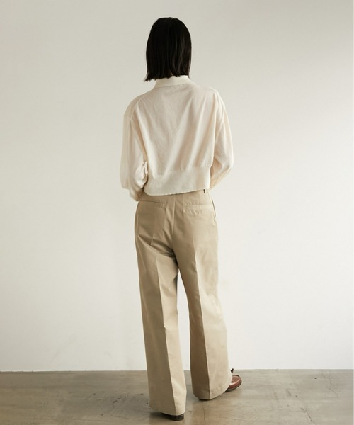 LA PEAU DE GEM（ラポドゥジェム）の「【LA PEAU DE GEM】ラインポロシャツ（ニット/セーター・レディース・ブラウン/ホワイト・FREE）」の12枚目の写真