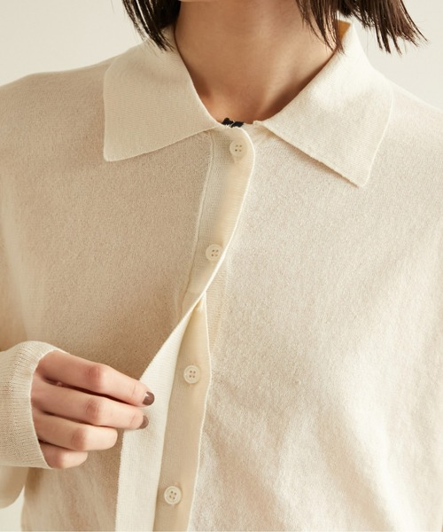 LA PEAU DE GEM（ラポドゥジェム）の「【LA PEAU DE GEM】ラインポロシャツ（ニット/セーター・レディース・ブラウン/ホワイト・FREE）」の20枚目の写真