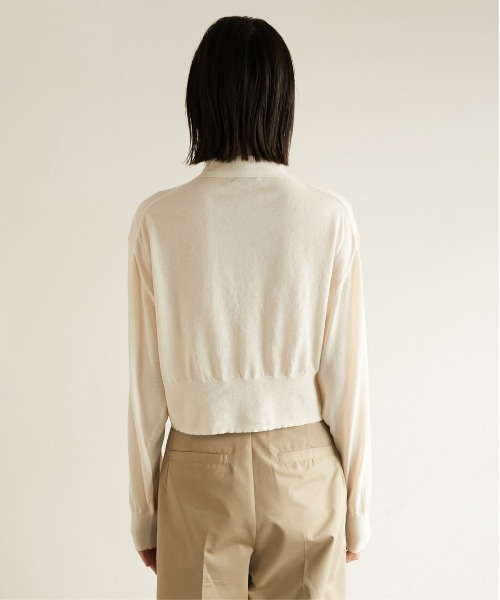 LA PEAU DE GEM（ラポドゥジェム）の「【LA PEAU DE GEM】ラインポロシャツ（ニット/セーター・レディース・ブラウン/ホワイト・FREE）」の9枚目の写真