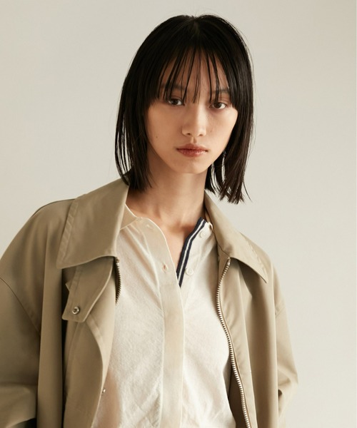 LA PEAU DE GEM（ラポドゥジェム）の「【LA PEAU DE GEM】ラインポロシャツ（ニット/セーター・レディース・ブラウン/ホワイト・FREE）」の8枚目の写真