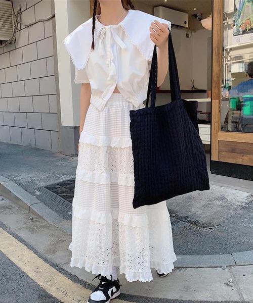Mignonjour(ミニョンジュール)の「Mignonjour/チェック柄トートバッグ M2306(トートバッグ・レディース・ピンク/イエロー/パープル/ブラック/グリーン・FREE)」の13枚目の写真