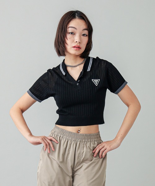 セール】RIB KNIT POLO（ポロシャツ）｜X-girl（エックスガール