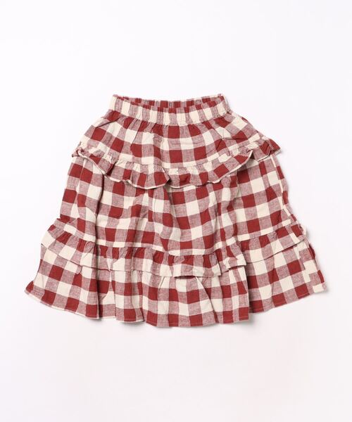 【セール】【Bs】【it】【Rylee＋Cru】RUFFLED MIDI SKIRT || RUBY PLAID（その他ベビー用品）｜Rylee + Cru（ライリーアンドクルー）