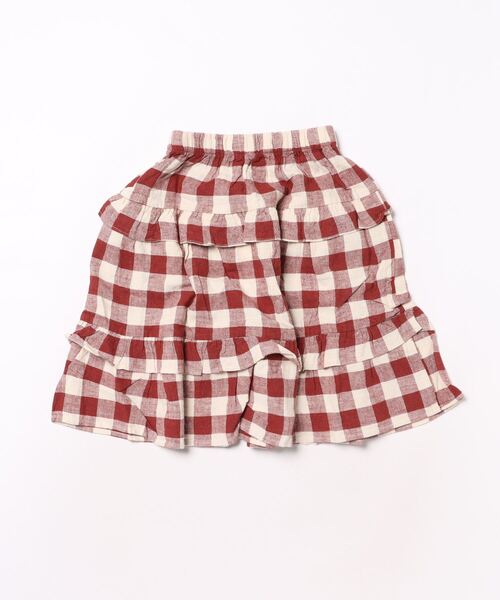 【セール】【Bs】【it】【Rylee＋Cru】RUFFLED MIDI SKIRT || RUBY PLAID（その他ベビー用品）｜Rylee + Cru（ライリーアンドクルー）