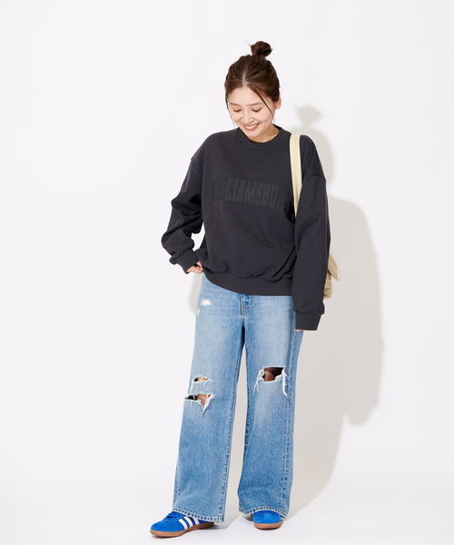 JOURNAL STANDARD(ジャーナルスタンダード)の「《追加》プリントスウェット(スウェット・レディース・ブラック系その他/ピンク/ネイビー・FREE)」の4枚目の写真