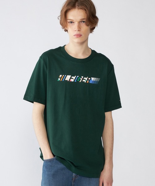 TOMMY HILFIGER(トミーヒルフィガー)の「マルチカラーヒルフィガーTシャツ(Tシャツ/カットソー・メンズ・ブラック/ベージュ/グリーン・LARGE/MEDIUM/SMALL/X-LARGE)」の3枚目の写真