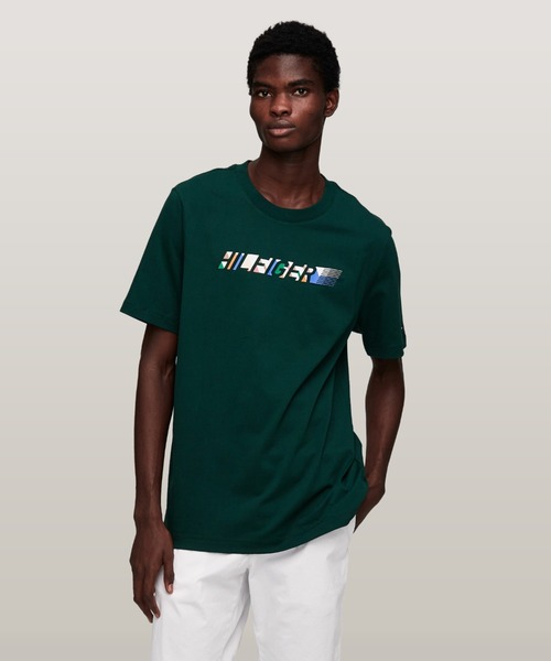 TOMMY HILFIGER(トミーヒルフィガー)の「マルチカラーヒルフィガーTシャツ(Tシャツ/カットソー・メンズ・ブラック/ベージュ/グリーン・LARGE/MEDIUM/SMALL/X-LARGE)」の14枚目の写真