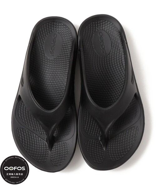 【新品未使用】ウーフォスOOFOS トングサンダル ブラック W9/M7 OOFOS ウーフォス トングサンダル/リカバリーサンダル/Oomega