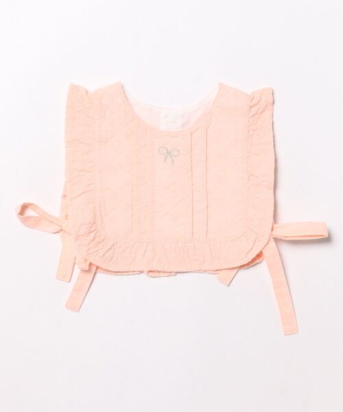 HAKKA BABY（ハッカベビー）の「[ベビー]リボン付きレーススタイ（スタイ/よだれかけ・キッズ・オフホワイト/ピンク・FREE）」の2枚目の写真