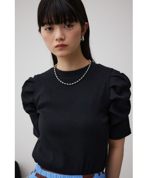 AZUL by moussy(アズールバイマウジー)の「パフスリーブギャザートップス(Tシャツ/カットソー・レディース・オレンジ/オフホワイト/グレー/ブラック・SMALL/MEDIUM)」の15枚目の写真