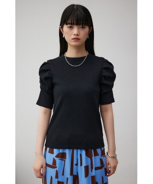 AZUL by moussy(アズールバイマウジー)の「パフスリーブギャザートップス(Tシャツ/カットソー・レディース・オレンジ/オフホワイト/グレー/ブラック・SMALL/MEDIUM)」の18枚目の写真